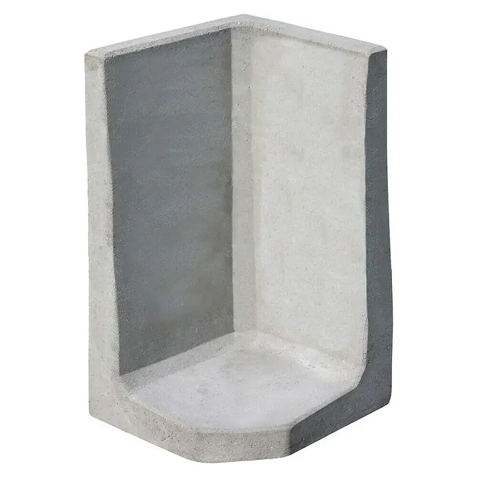 Diephaus L-Stein Außenecke - 80 cm, 50 cm, Stärke: 7 cm, Grau - Detailaufnahme einer Betonecke, ideal für Bau- und Gartengestaltung, mit glatter Oberfläche und präzisen Kanten.