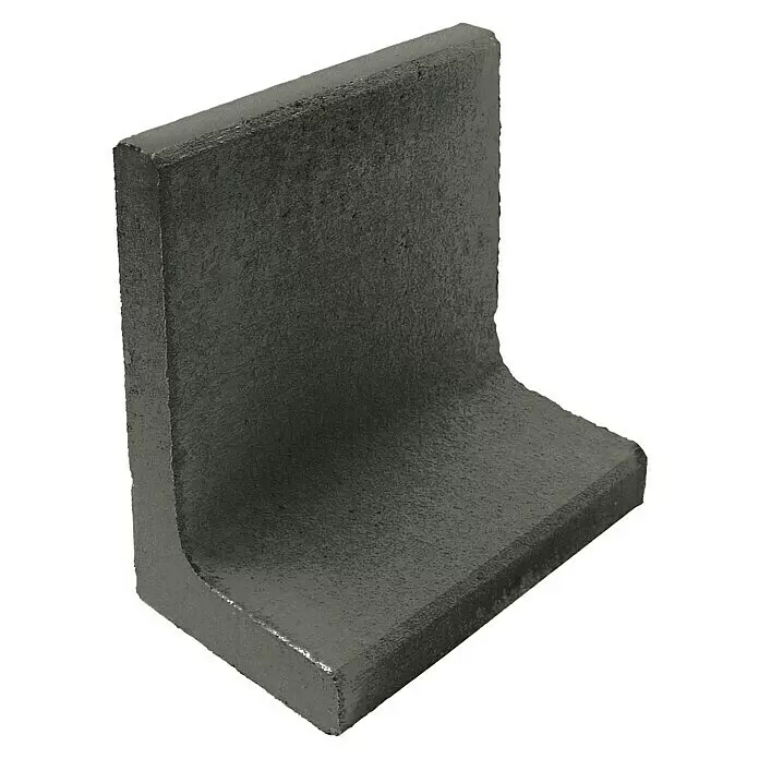 Diephaus L-Stein - 40 cm, 50 cm, Stärke: 7 cm, Anthrazit - Dunkelgrauer, rauer L-förmiger Stahlwinkel für Bauzwecke.