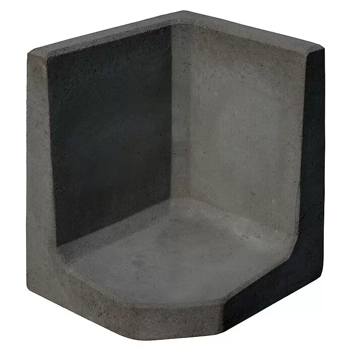 Diephaus L-Stein Außenecke - 60 cm, 50 cm, Stärke: 7 cm, Anthrazit - Dunkelgraues Beton-Winkelkanalelement.