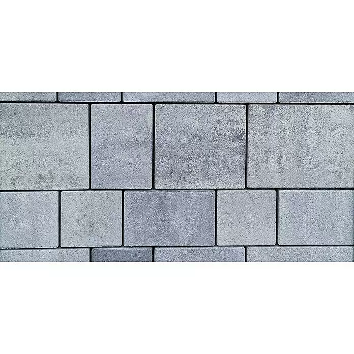 Diephaus Pflasterstein Ventura - Graphit, 19 Stk., Rechteckig - Graue, texturierte Betonpflastersteine in einem Verbundmuster.
