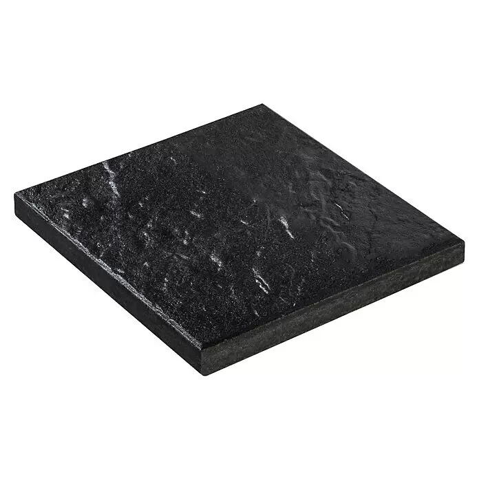 Diephaus Terrassenplatte Glandale - 40 x 40 x 4 cm, Schwarz/Basalt, Beton - Dunkle quadratische Pflasterplatte mit texturierter, rutschfester Oberfläche.