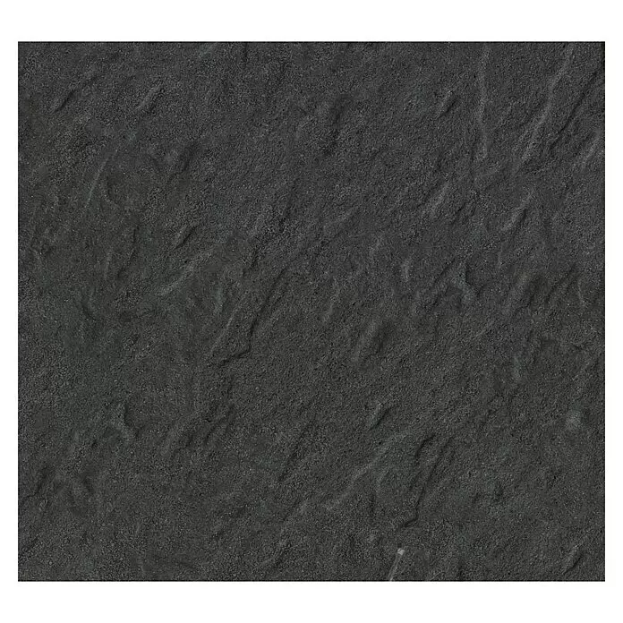Diephaus Terrassenplatte Glandale - 40 x 40 x 4 cm, Schwarz/Basalt, Beton - Dunkelgraue, raue Texturfläche, die Naturstein oder Beton ähnelt.