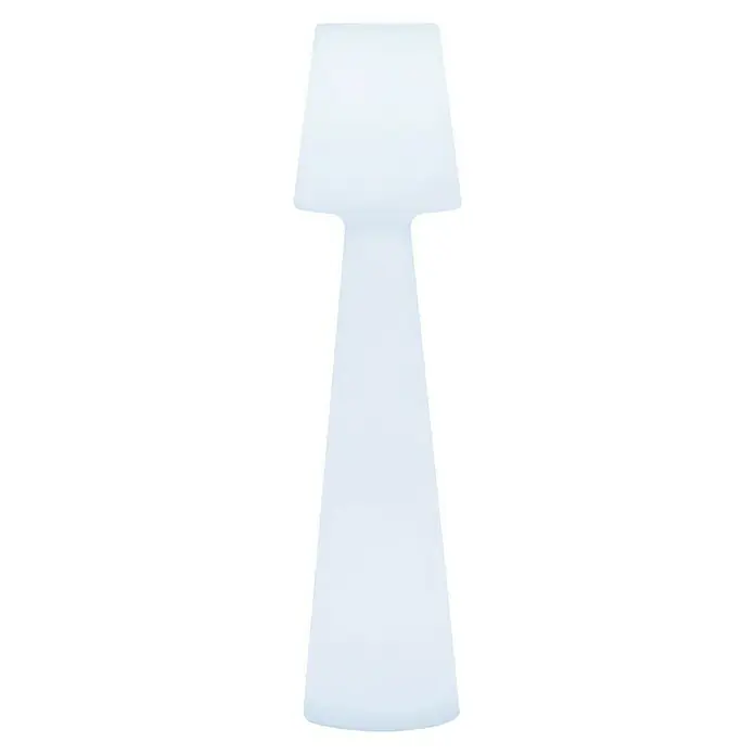 New Garden Lámpara de diseño para exterior LED Lola - 25 W, Blanco frío, Altura: 110 cm - Lámpara de pie blanca con base cónica elegante y pantalla rectangular para un ambiente moderno.