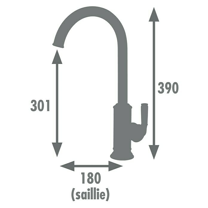 Rousseau Grifo de cocina Tubö (Negro, Permite ahorrar agua)