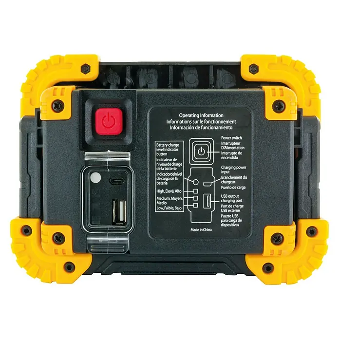 Projecteur De Chantier Schwaiger COP-LED 2 Côtés – 5000 MAh – Noir/Jaune – Balade Et Costaud