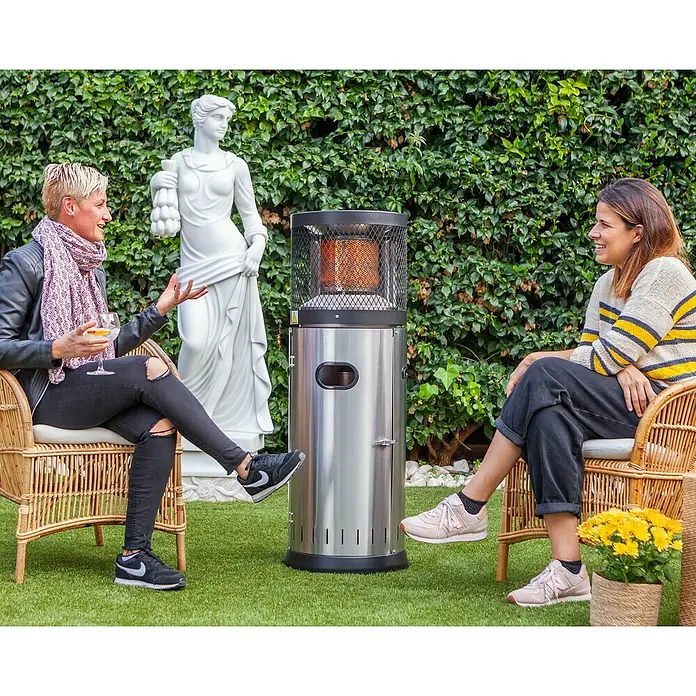 Enders Estufa de exterior Polo - 3 kW - 6 kW, Altura: 115 cm - Disfruta del calor de este elegante calefactor de exterior, perfecto para socializar en las noches más frescas en el jardín.