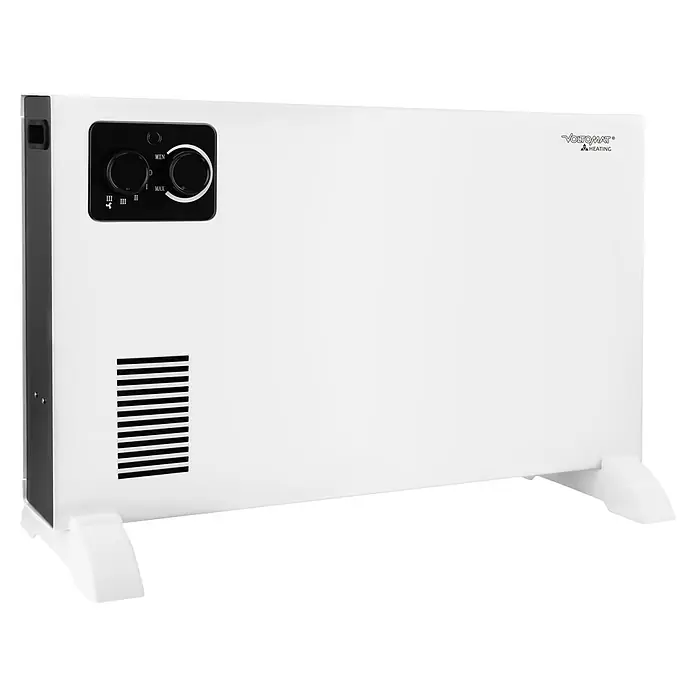 Voltomat HEATING Konvektorheizung CH-127166.1 - 2.000 W, Raumgröße bis ca. 18 m², Weiß - Weißer Heizkörper von Voltomat mit Drehreglern und Lüftungsschlitzen für angenehme Wärme.