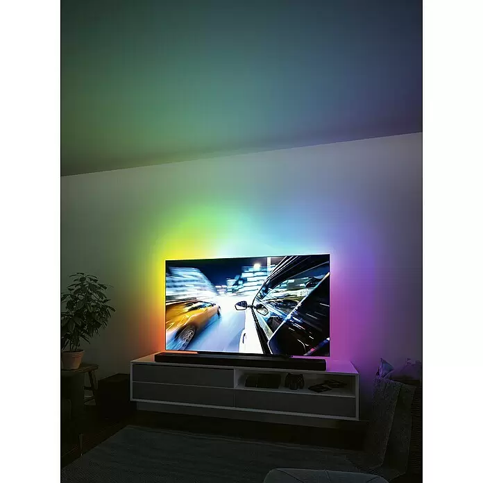 Paulmann LED-Band EntertainLED 55 Zoll - Länge: 200 cm, Lichtfarbe: RGB, 3,5 W - Stimmungsaufnahme