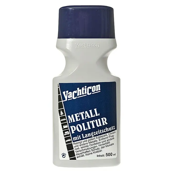 Yachticon Politur Metall - 500 ml - Yachticon Metallpolitur mit Langzeitschutz. Reinigt und poliert Metalle, entfernt Rost und Oxidation. Inhalt: 500 ml.