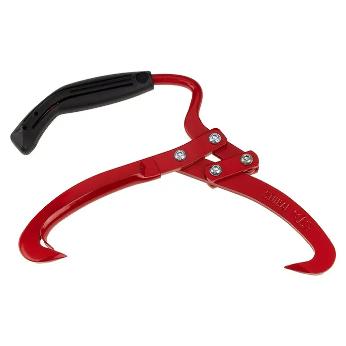 Stubai Handpackzange - Passend für: Stammdurchmesser bis 180 mm - Eine rote Stubai Sappie, ein Werkzeug zum Heben und Bewegen von Baumstämmen, mit einem schwarzen Griff für sicheren Halt.