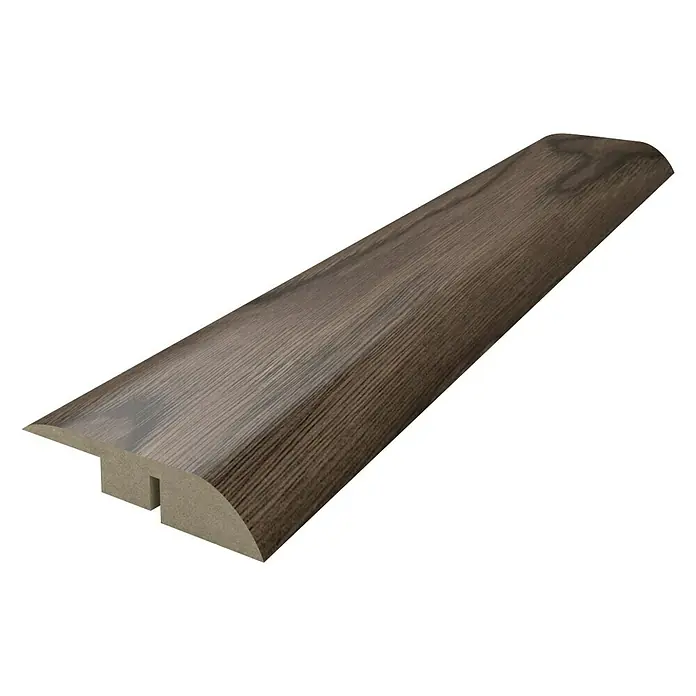 Perfil de transición Roble Sofya - 2,44 m x 48 mm x 10 mm, Pegado - Tira de transición de piso marrón oscuro, ideal para nivelar diferencias de altura entre diferentes tipos de piso.