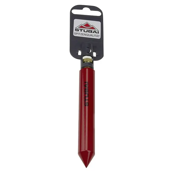 Stubai Senklot - 220 g, 120 mm, Stahl, Pulverbeschichtet - Stubai Eispickel in roter Farbe. Werkzeug mit Spitze zum Bergsteigen und Eisklettern, verpackt mit Markenemblem.