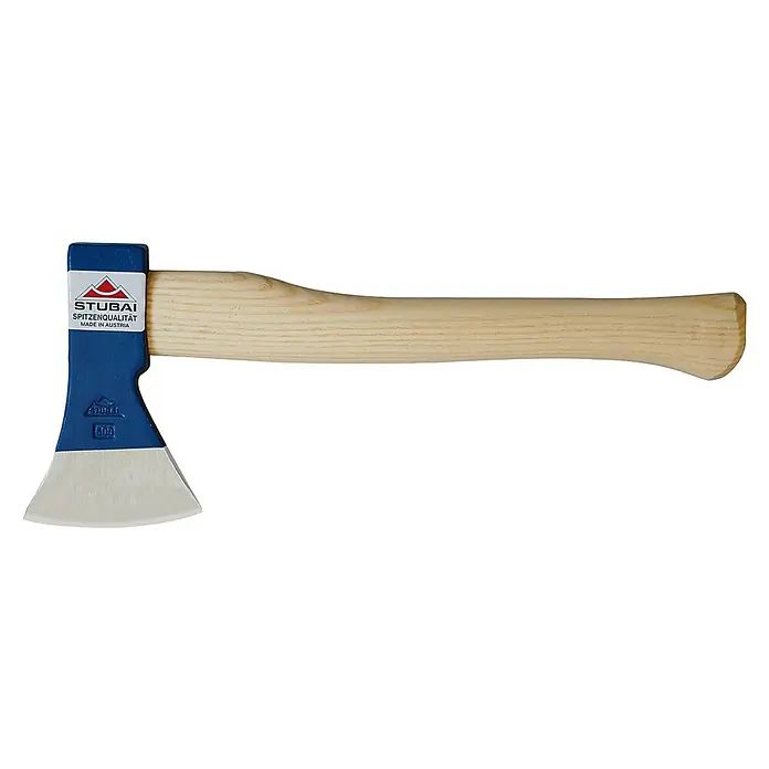 Stubai Handbeil - 600 g - Axt der Marke Stubai mit blauem Kopf und hellem Holzgriff, ideal für Holzarbeiten und Forstarbeiten. Hochwertige Materialien und präzise Verarbeitung.