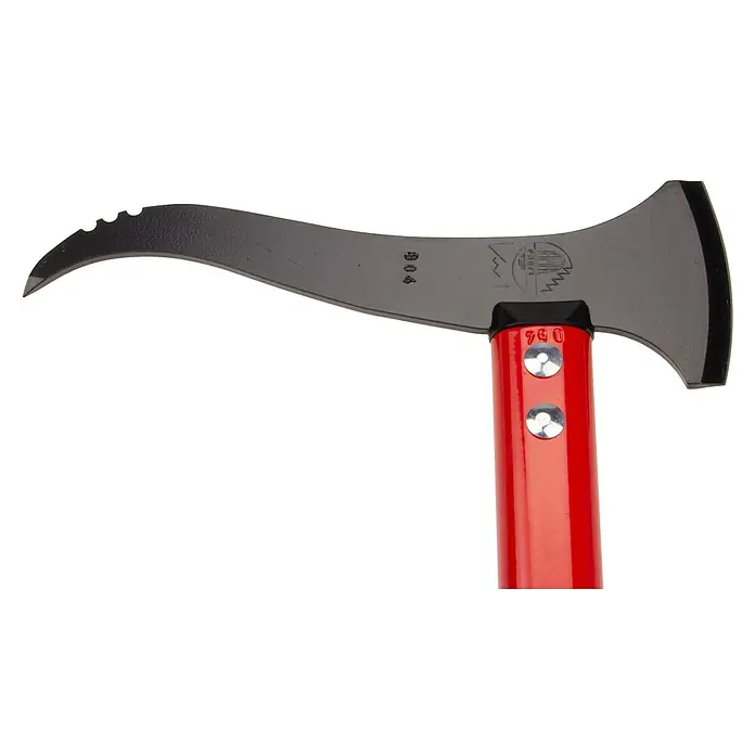 Stubai Sappie - Länge Stiel: 550 mm - Forstwendehaken mit rotem Griff und einer Klinge mit gebogener Spitze und Sägezähnen.