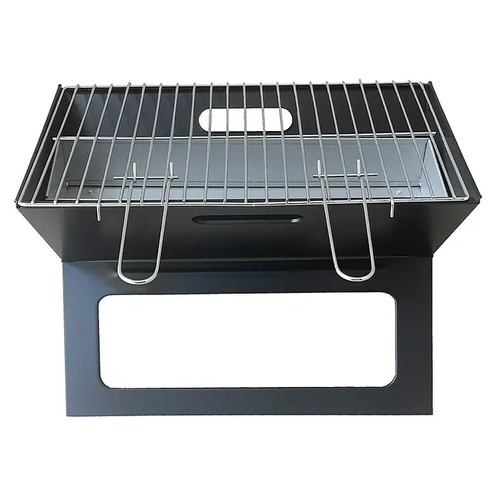 Grillstar Holzkohlegrill - Grillfläche (B x T): 44 x 29 cm, Schwarz - Kompakter, tragbarer Grill mit Grillrost, ideal für unterwegs. Leichte Reinigung dank herausnehmbarer Kohlenwanne.