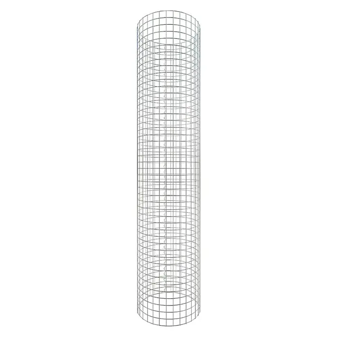 Gabiona Gabionensäule - Durchmesser: 52 cm, Höhe: 230 cm, Stahl, Maschenbreite: 50 mm, Maschenhöhe: 50 mm - Ein Rollgitter aus verzinktem Drahtgeflecht in zylindrischer Form, ideal für den Einsatz im Garten- und Landschaftsbau als Pflanzenschutz.