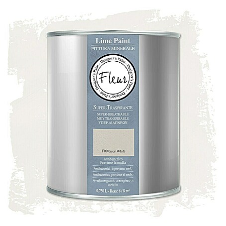 Fleur Pintura para efectos decorativos Lime Paint (Grey White, 750 ml, Mate)