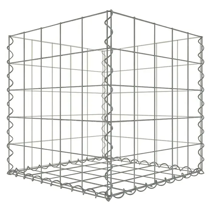 Gabiona Gabione - 50 x 50 x 50 cm, Stahl, Maschenbreite: 100 mm, Maschenhöhe: 100 mm, Bepflanzbar - Ein Gabionenkorb aus Drahtgeflecht, ideal für Gartengestaltung und als Stützmauer. Robuste Konstruktion für vielfältige Anwendungen im Außenbereich.