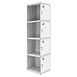 Simonrack Simonlocker Taquilla Doors Adicional Desmontada (Ancho: 30 cm, Número de puertas: 4 ud., Gris/Blanco)