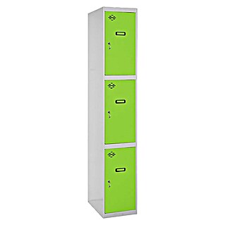 Simonrack Simonlocker Taquilla Doors Inicial Desmontada (L x An x Al: 50 x 30 x 180 cm, Número de puertas: 3 ud., Gris/Verde)