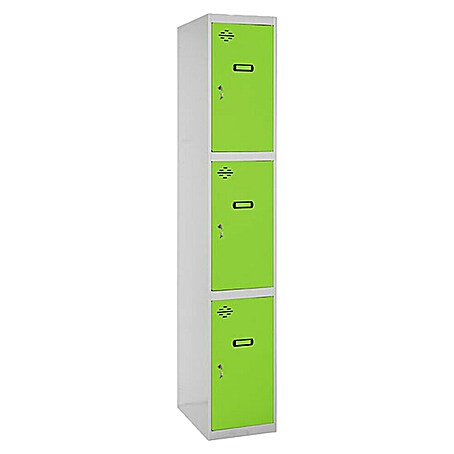 Simonrack Simonlocker Taquilla Doors Inicial Desmontada (L x An x Al: 50 x 30 x 180 cm, Número de puertas: 3 ud., Gris/Verde)