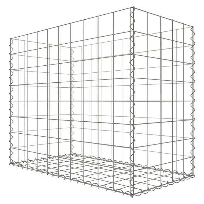 Gabiona Gabione - 100 x 80 x 50 cm, Stahl, Maschenbreite: 100 mm, Maschenhöhe: 100 mm, Bepflanzbar - Drahtgitterbox für Bauprojekte.