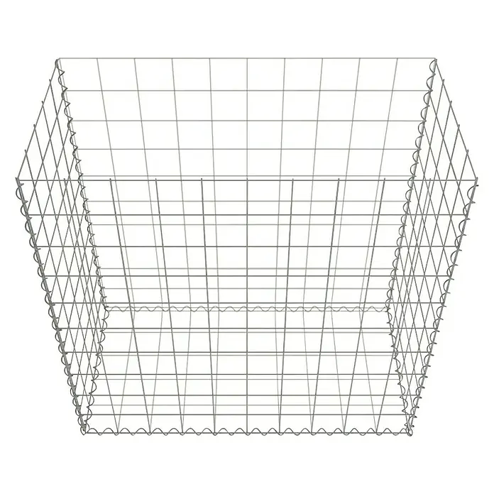 Gabiona Gabione - 100 x 50 x 100 cm, Stahl, Maschenbreite: 100 mm, Maschenhöhe: 100 mm, Bepflanzbar - Draufsicht eines stabilen, eckigen Drahtkorbs, ideal für Ordnung und Aufbewahrung. Das robuste Design sorgt für Langlebigkeit.