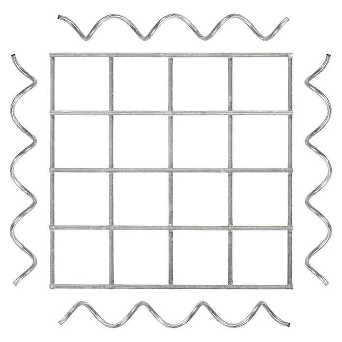 Gabiona Pfostenkappe - 37 x 37 cm, Maschenbreite: 5 cm, Maschenhöhe: 5 cm, Stahl - Quadratisches Drahtgeflecht mit gewelltem Rand, ideal für verschiedene Anwendungen im Gartenbau und Bauwesen.