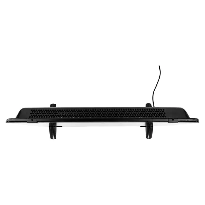 Voltomat HEATING Konvektorheizung - 2.000 W, Raumgröße bis ca. 20 m², Schwarz - Detailaufnahme einer Heizung, die auf einem Tisch steht. Die Heizung hat ein modernes Design und ist schwarz und weiß gehalten.
