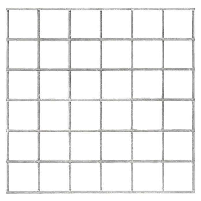 Gabiona Gabionengitter - 60 x 40 cm, Maschenbreite: 5 cm, Maschenhöhe: 5 cm - Ein quadratisches Stahlgitter mit gleichmäßigen Maschen, das für Bau- oder Sicherheitsanwendungen geeignet ist.