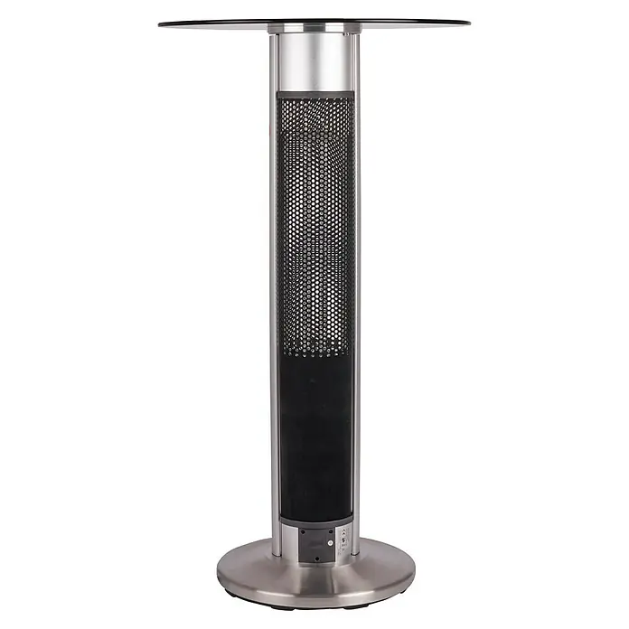 Voltomat HEATING Infrarot-Heizstrahler - 60 x 60 x 110 cm, 1.600 W, Silber/Schwarz - Eleganter Heizstrahler mit Tischplatte. Der Heizstrahler in Silber und Schwarz ist ein Blickfang für jeden Außenbereich und spendet angenehme Wärme.