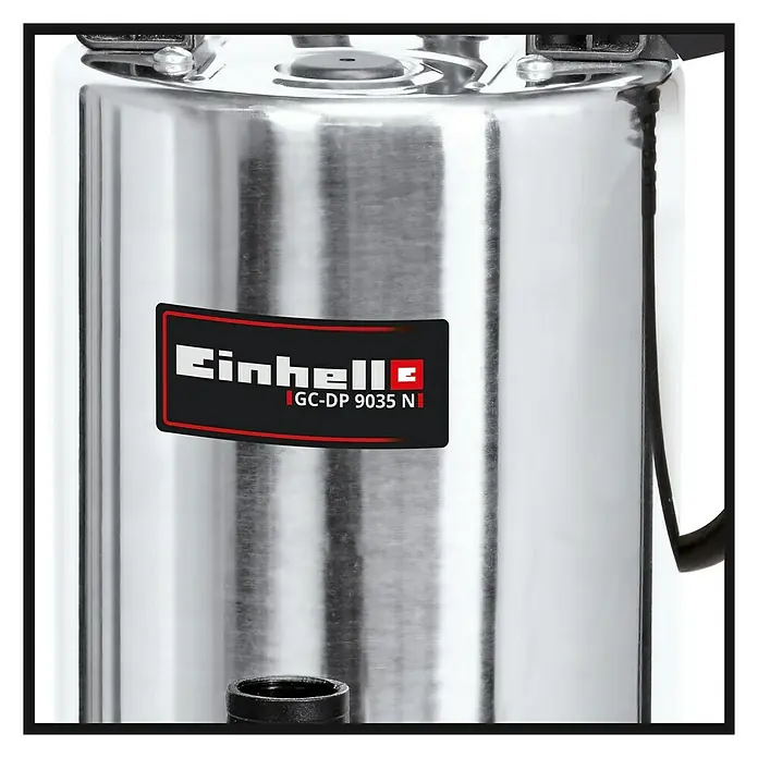 Einhell Schmutzwasserpumpe GC-DP 9035 N - 900 W, Max. Fördermenge: 18.000 l/h, Eintauchtiefe: 5 m - Einhell GC-DP 9035 N Schmutzwasser-Tauchpumpe mit Gehäuse aus Edelstahl für zuverlässige Leistung und lange Lebensdauer.
