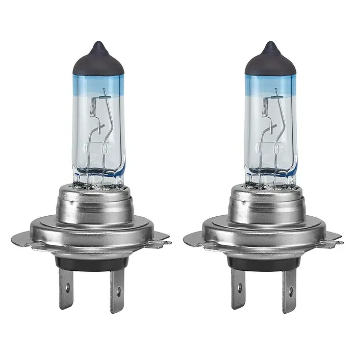 UniTEC Halogen-Scheinwerferlampen-Set Gold - H7, 2 Stk. - Zwei blaue Autoscheinwerfer. Ideal für bessere Sicht bei Nacht.