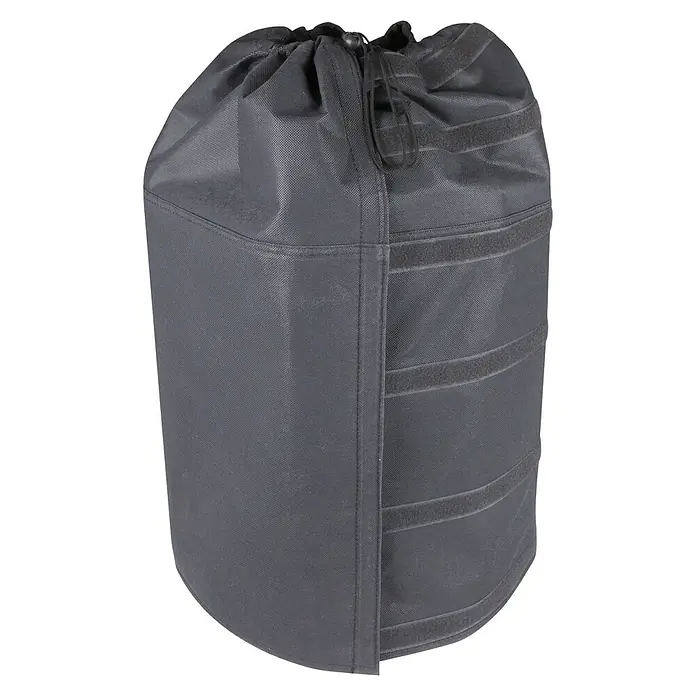 Windhager Winterschutz Topfschutz Superprotect - Passend für: Töpfe mit Ø 40-55 cm - Ein schwarzer Wäschesack mit Kordelzug oben und Klettverschlussdetails, ideal für die Organisation und Aufbewahrung von Wäsche.