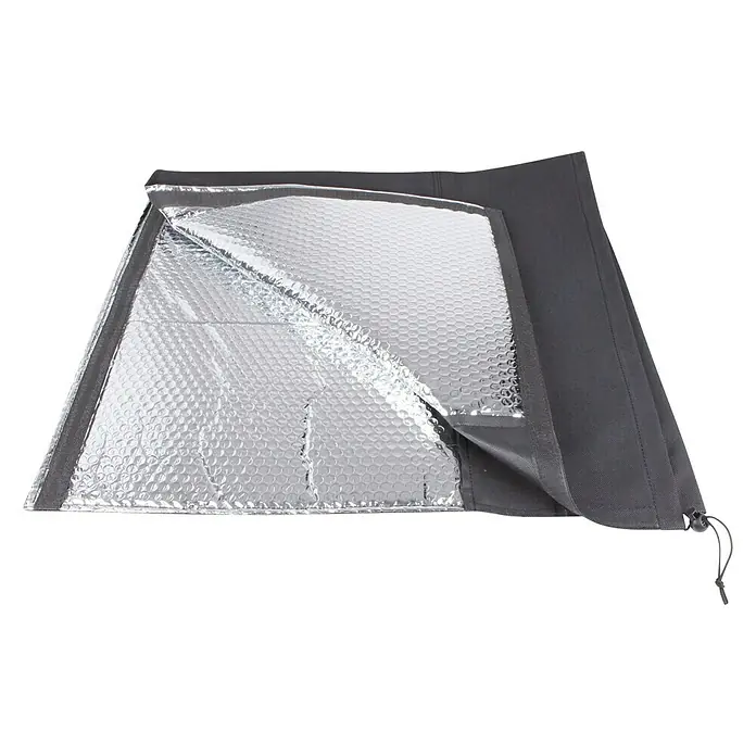 Windhager Winterschutz Topfschutz Superprotect - Passend für: Töpfe mit Ø 40-55 cm - Silberne Isolierabdeckung mit schwarzem Rand zum Schutz vor Hitze oder Kälte.