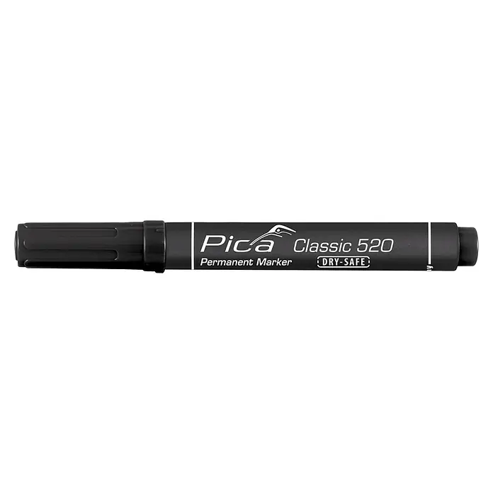 Permanentmarker Pica 520/46 - Strichstärke: 1 mm - 4 mm, Schwarz - Pica Classic 520 Permanentmarker in Schwarz, ideal für dauerhafte Markierungen. Robust, zuverlässig und vielseitig einsetzbar.