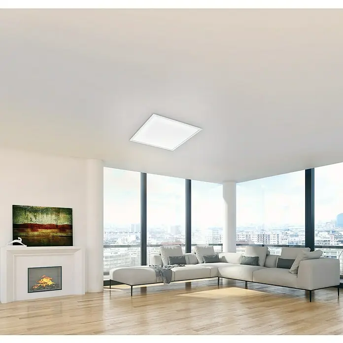 Tween Light LED-Panel RGB-RC-CCT-DIM32,5 W, L x B x H: 59,5 x 59,5 x 5,5 cm, Weiß, RGBW - Die LED-Deckenleuchte erhellt den Raum mit einem hellen, gleichmäßigen Licht. Das schlanke Design fügt sich nahtlos in moderne Wohnräume ein.