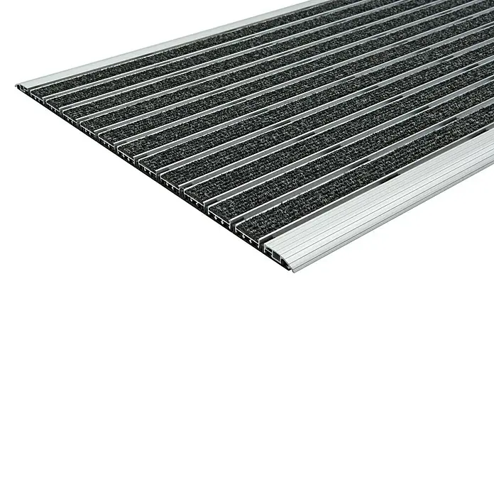 Fußmatte Excellent - Anthrazit, 50 x 80 cm, Aluminium - Aluminium Fußmatte mit grauen Textilstreifen für den Innenbereich. Ideal für stark frequentierte Eingangsbereiche.