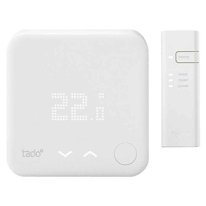 Tado Smartes Thermostat-Set V3+ (Verkabelt)Internet Bridge, Smarte Steuerung: Tado App Front View