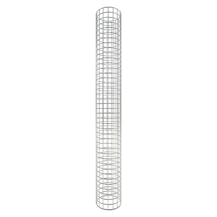 Gabiona Gabionensäule - Durchmesser: 27 cm, Stahl, Maschenbreite: 50 mm, Maschenhöhe: 50 mm, Verschlussart Gabione: Verschweißt - Blickfang: Eine helle Rankhilfe aus Metall, ideal für Kletterpflanzen im Innenbereich und zur Dekoration des Gartens.