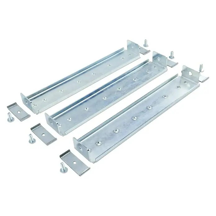 Gabiona Schienen-Set Bank - Länge: 50 cm - Drei metallische Regalhalterungen mit Schrauben.