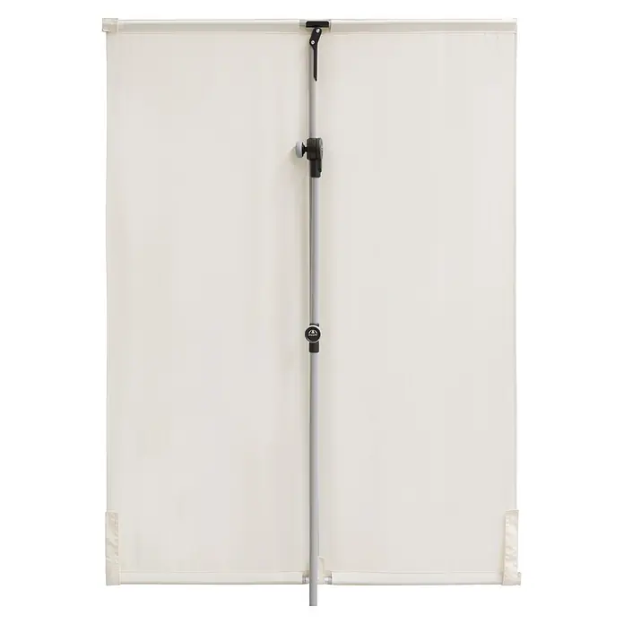 Doppler Active Balkonschirm - Natur, Bespannungsmaß (L x B): 180 x 130 cm - Nahaufnahme eines weißen, freistehenden Sichtschutzzauns, ideal für Privatsphäre im Innen- und Außenbereich.