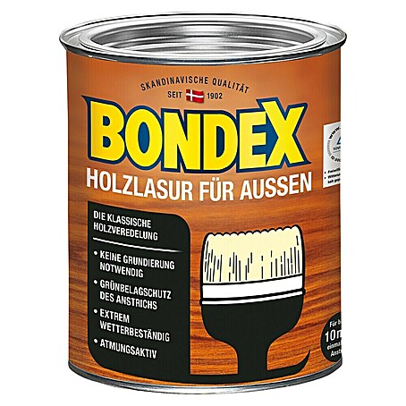 Bondex Holzlasur für Außen (Farblos, 750 ml, Seidenmatt)