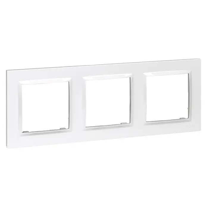 Simon 10 Marco - Blanco, Modelo de mecanismos: x 3, Plástico, Colocar - Marco triple blanco para enchufes e interruptores. Un complemento elegante para cualquier habitación con un diseño moderno.