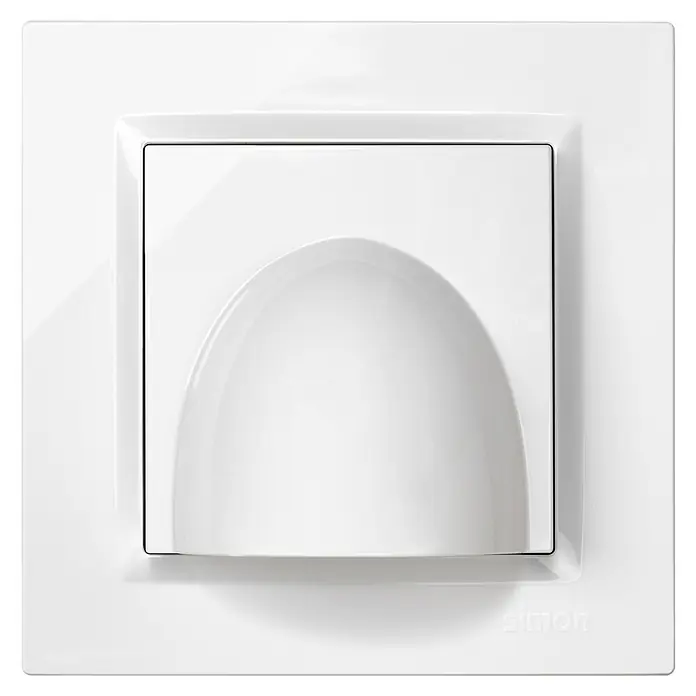Simon 10 Tapacables salida cables - Plástico, Blanco - Enchufe blanco Simon con acabado brillante. Diseño elegante para interiores modernos.