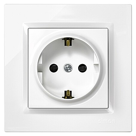 Simon 10 Enchufe Schuko (Blanco, Plástico, Montaje en superficie)