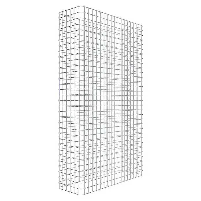 Gabiona Gabione - 92 x 32 x 160 cm, Stahl, Maschenbreite: 50 mm, Maschenhöhe: 50 mm - Nahaufnahme eines Gabionenkorbs aus Drahtgitter, der Stabilität und Struktur für verschiedene Anwendungen bietet.