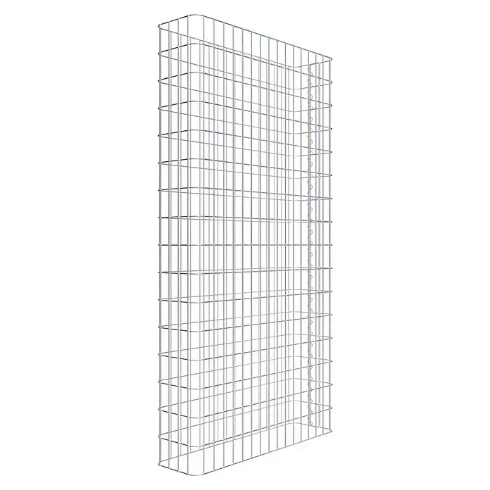 Gabiona Gabione - 82 x 22 x 160 cm, Stahl, Maschenbreite: 50 mm, Maschenhöhe: 100 mm - Diese Aufnahme zeigt ein Gabionen-Modul, das eine Struktur aus miteinander verbundenen Metalldrähten darstellt. Es bietet Stabilität und Flexibilität für verschiedene Bauvorhaben.