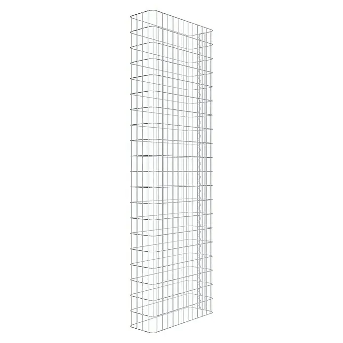 Gabiona Gabione - 62 x 22 x 200 cm, Stahl, Maschenbreite: 50 mm, Maschenhöhe: 100 mm - Produktansicht eines metallischen Schweißgitters mit einer rechteckigen Anordnung, die für verschiedene Bau- und Sicherheitsanwendungen geeignet ist.