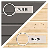 Karibu Gartenhaus (Terragrau, Holz, 4,45 m², Mit Anbau)